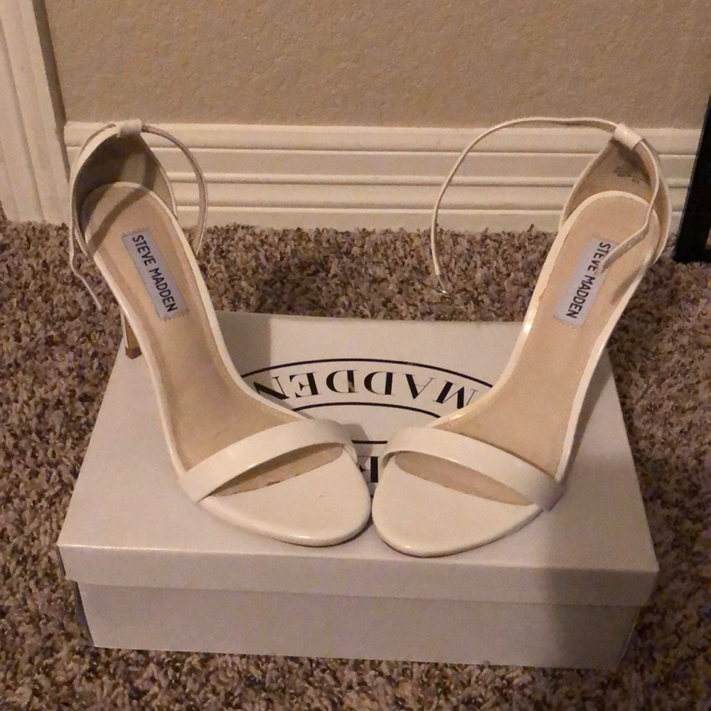 White Steve Madden two strap sandal